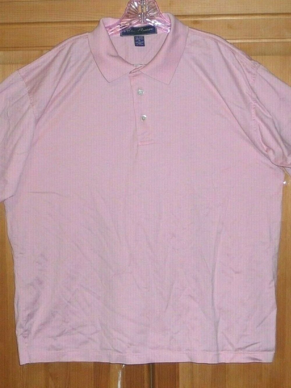 Alan Flusser Mens Pink Cotton Polo Golf Casual Shirt XLarge